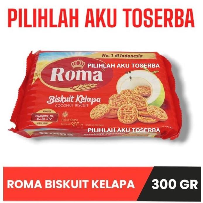 Biskuit Roma Kelapa 300 gram - 1 kardus isi 28 pax