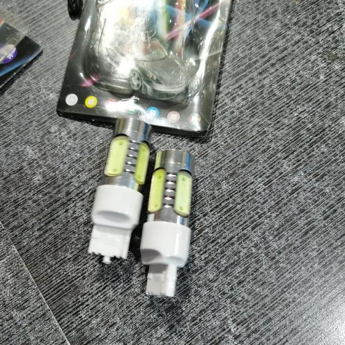 Promo Led cob T20 gepeng / S25 bayonet bulat lampu Sein ritting ice blue Diskon