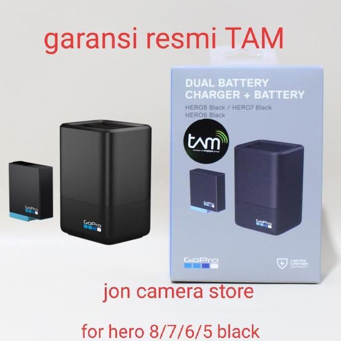 gopro dual battery charger + battery hero 8/7/6 black / hero8 original