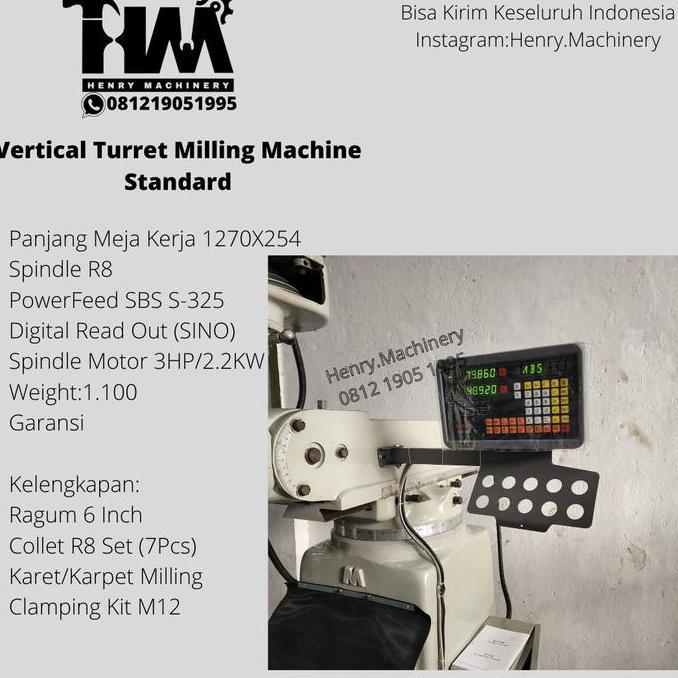 Mesin Milling Standard (Taiwan) / Vertical Turret Milling Machine