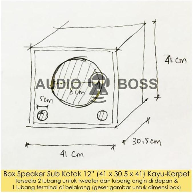 Ready Paket box Boks Speaker Salon sub kotak 12" 12 in lubang angin terminal