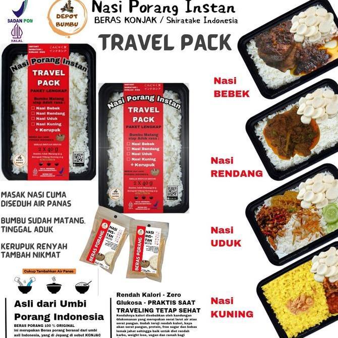 ivacoss99 - travel pack nasi instan beras porang / nasi ransum camping traveling | nasi bebek | nasi