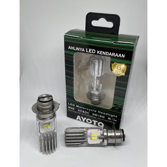 Terbaru Termurah  Lampu Led Motor Original Ayoto M2B H6 Ac/Dc 8Watt+8Watt 