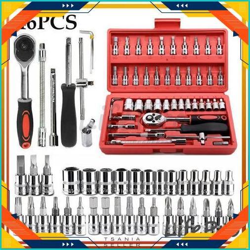 Terlaris Set Kunci Shock 46 In 1 Lengkap Komplit Obeng Pas  Tool Kit Alat Bengkel Service Servis Mob