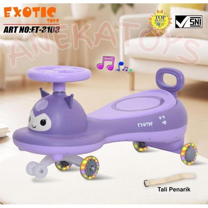 ANISAFARIDA_T - SWING CAR EXOTIC ET3103 MAGIC CAR KUROMI DENGAN MUSIK LAMPU N RODA LAMPU LED YOYO TO