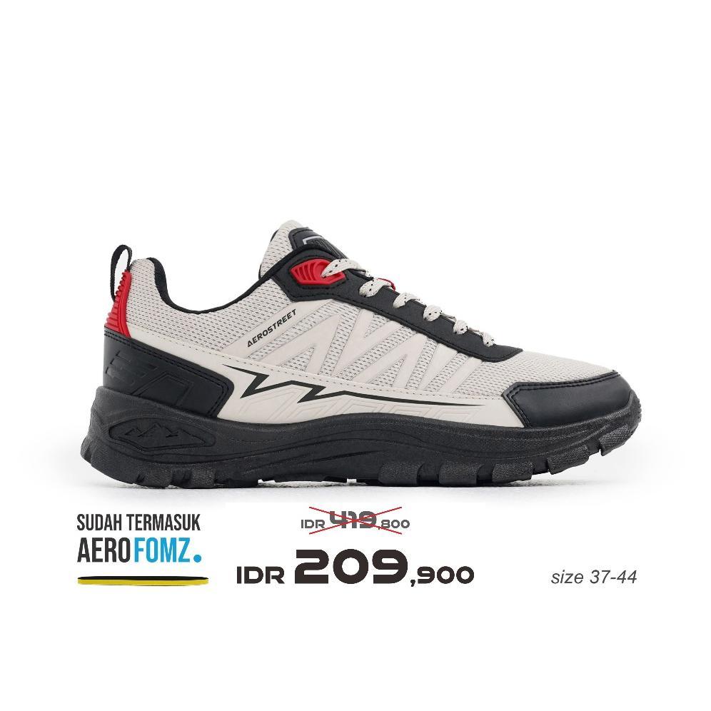 premium aerostreet trex outdoor shoes unisex hitam/krem/merah sepatu boots pria wanita sporty aktivi