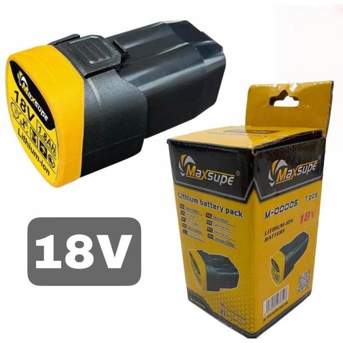 Promo Maxsupe Baterai 18V 1.8Ah Bor Impact Cordless 16.8V Maxsupe Battery 16Volt (Bisa Utk Mesin Nsd