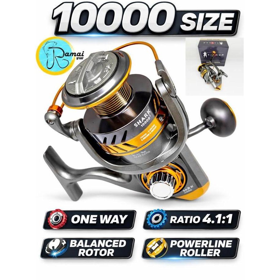 Kagawa Shark 10000 Reel Pancing Jumbo Spinning One Way Anti Reverse Spool Metal