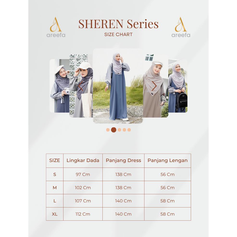 Exclusive Areefa - Gamis Syari Wanita Remaja Kekinian Terbaru Dress Gamis Muslim Polos Kombinasi 2 W