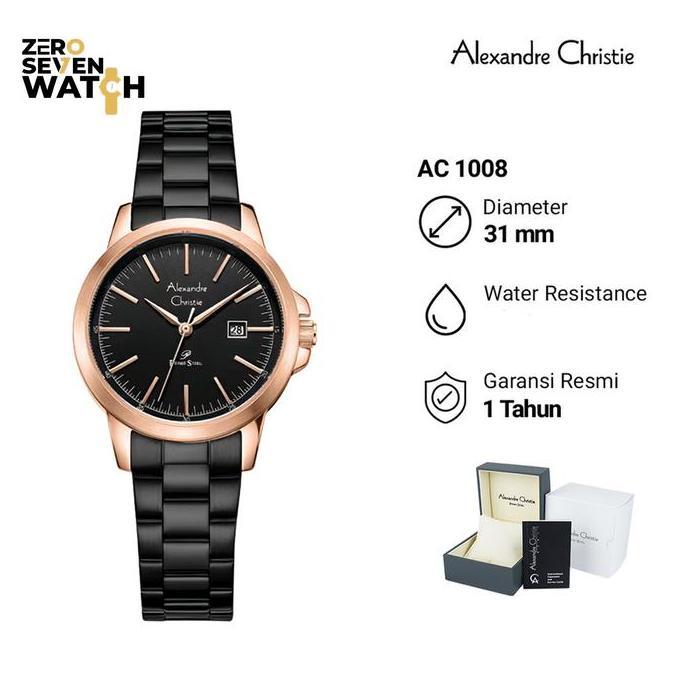 Jam Tangan Wanita Alexandre Christie AC 1008 AC1008 Stainless Steel