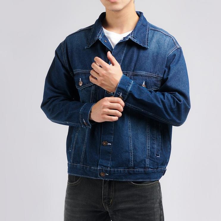 GARANSI GUTENINC JACKET DENIM JEANS TRUCKER BOXY BULLITT BLUE WASHED