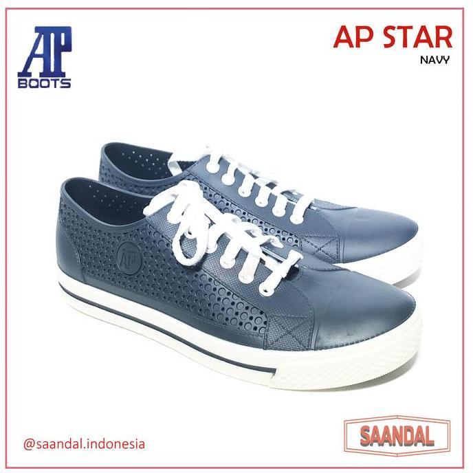New Sepatu Sekolah Kantor Hitam Snekers Kets AP STAR Navy BIRU PUTIH Size 38-42 Pria Wanita Anak Lak