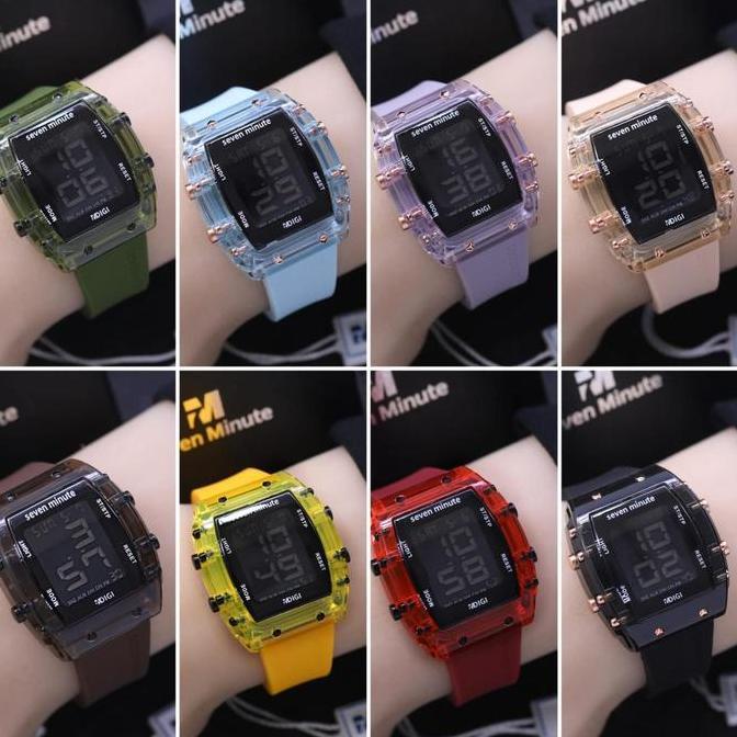 Jam tangan digital wanita seven minute model ac rm tali rubber