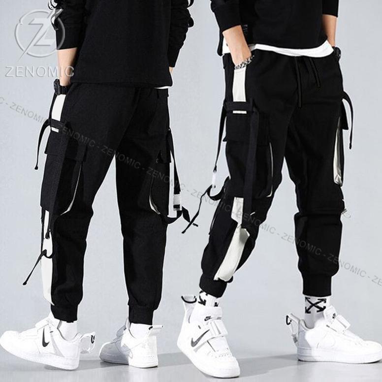 DISKON CELANA CARGO PANTS MEN SIX POCKET JOGGER TRENDY FASHION LOOSE VERSI KOREA STYLE