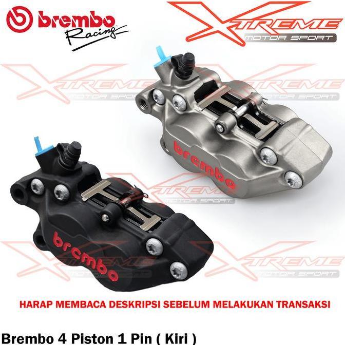 NEW KALIPER KIRI BREMBO 4 PISTON 1 PIN 4P1P GRAY / BLACK SEBELAH KIRI ORIGINAL BREMBO ITALY ORI