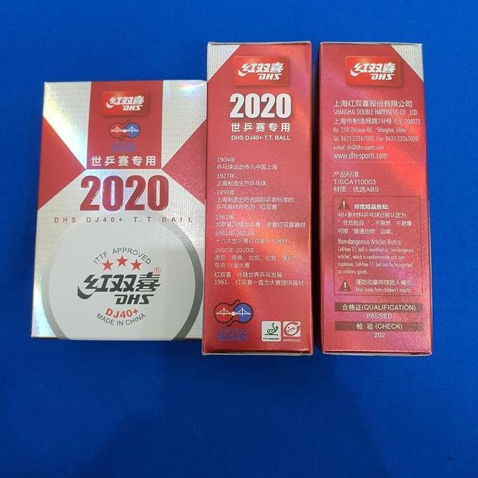 NEW BOLA PINGPONG DHS DJ40+ BUSAN 2020 ITTF WORLDS NEW - BOLA TENIS MEJA DHS BUSAN ISI 6 PUTIH ORI