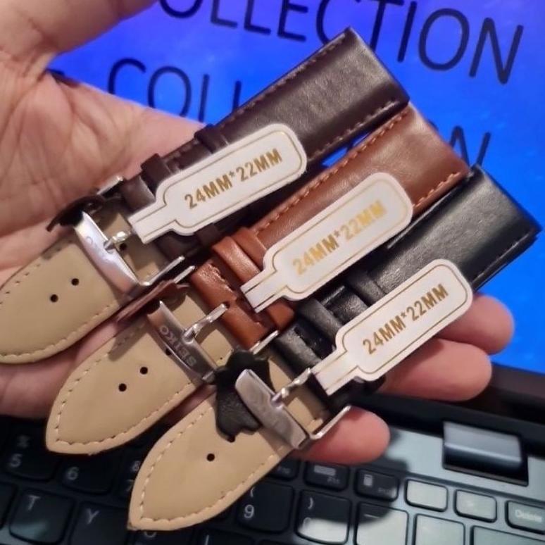 Strap Seiko original tali kulit jam tangan seiko 20MM 22MM 24MM 20 MM 22 MM 24 MM ORIGINAL