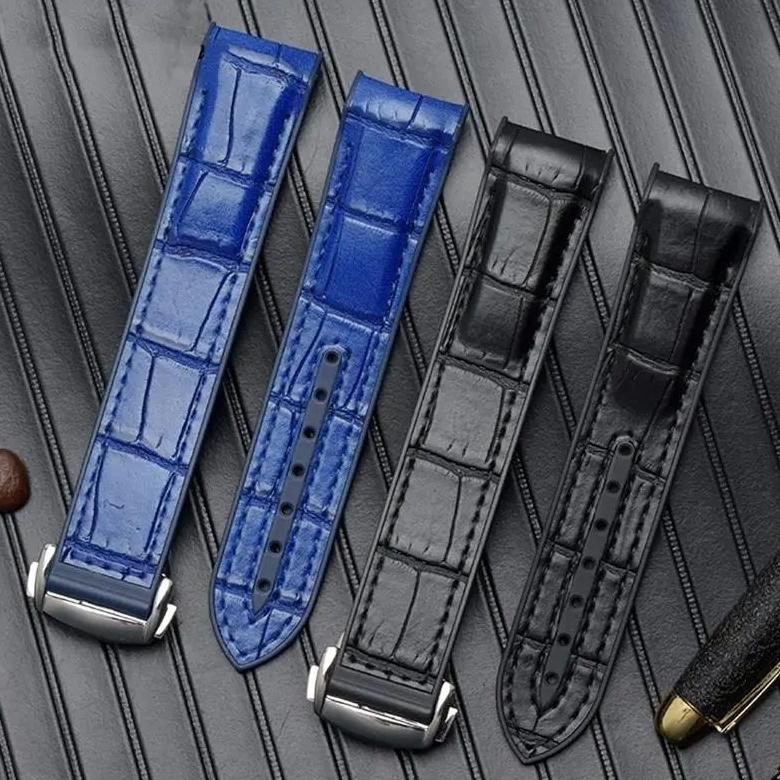 Strap Tali Jam Omega Seamaster Tali Rubber Kulit Curved 20mm 22mm Tali Jam Omega