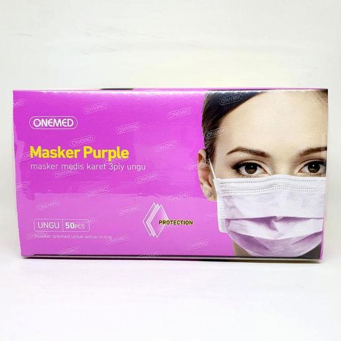 Masker Earloop Onemed Ungu Medis - Masker Medis Onemed Purple