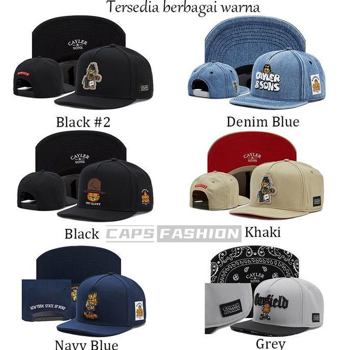 Topi Snapback Garfield  hip hop Fashion bordir merek tide untuk pria dan wanita caps hat topi cowok 