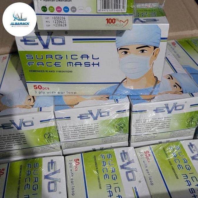 Masker Evo / Masker Earloop 3Ply / Masker Warna Hijau