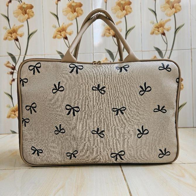 tas travel Wanita tas mudik murah tas koper jinjing motif pita Qtenbag