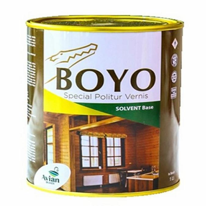 HARGA DISC - Cat Politur Vernish BOYO Solvent Based 1 Kg untuk kayu- Vernish Clear