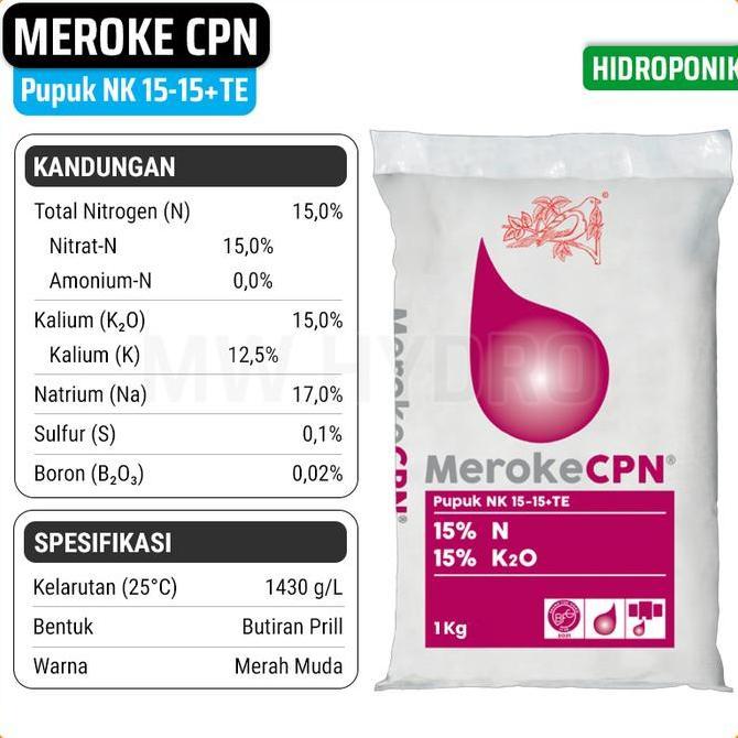 Meroke CPN, 1 Kg | Pupuk NK 15-15+TE, Potasium Nitrat KNO