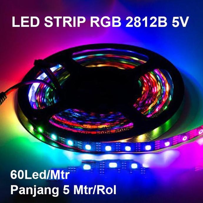 TERMURAH - LED Strip RGB WS2812B 60 led/m ip20 indoor 5V 5M