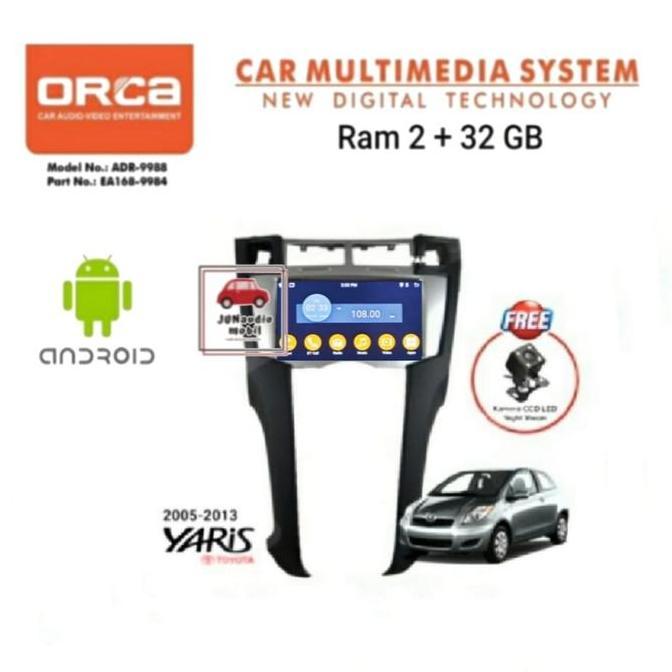 Head Unit Android Orca 7 Inch OEM Yaris Bakpao 2005 Up + Kamera