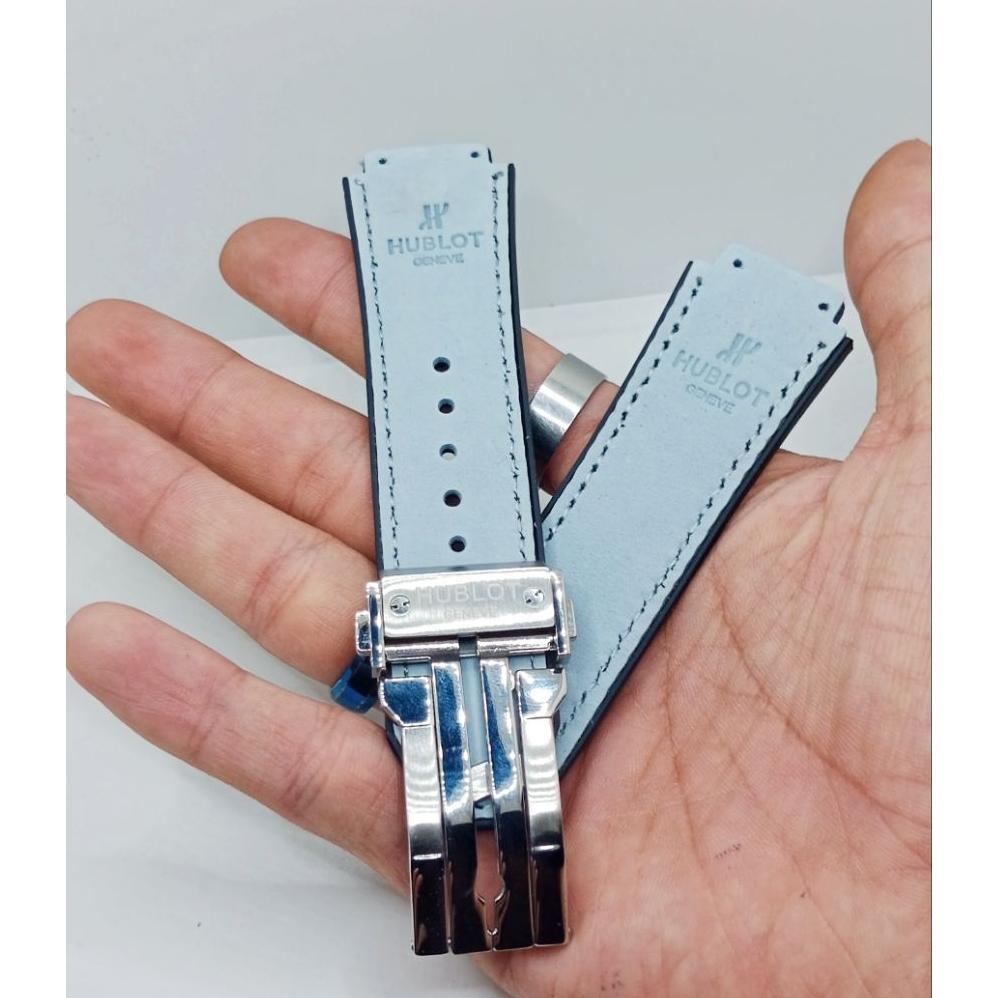 Strap Jam Tangan Hublot High Quality ( Biru Muda ) Plus Buckle