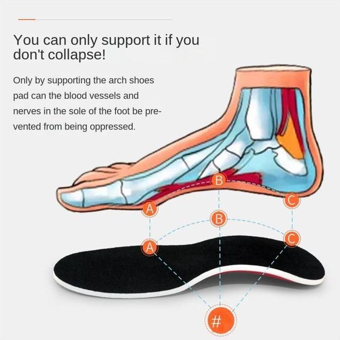 Insole Sepatu Pria Dan Wanita Arch Support Flat Foot High Arch Support