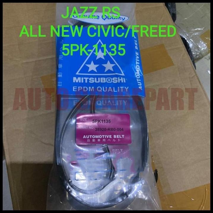 TERLARIS FAN VAN V BELT TALI KIPAS 5PK1135 JAZZ RS ALL NEW CIVIC FREED 5PK-1135 