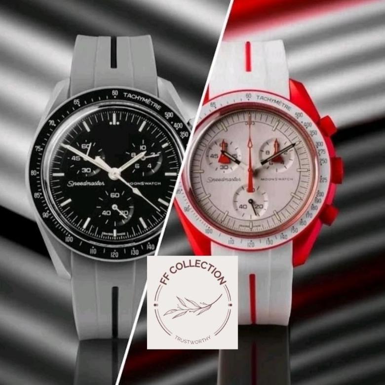 Tali Jam Tangan 20 MM Tali Jam Tangan Omega X Swatch Strap Rubber Moon Swatch Curved