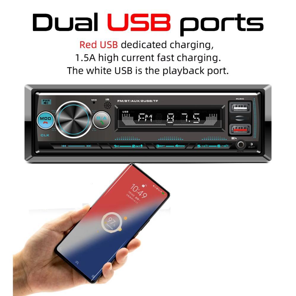 (Stok Siap)Gaya Pioneer Tape Audio Radio Mobil 1 Din Bluetooth 4x60W dengan Dual USB, Fungsi Lokasi 