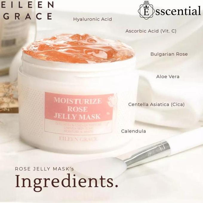 EILEEN GRACE Moisturize Rose Jelly Face Mask Masker Pelembab Wajah Kulit Berjerawat 300ml BPOM