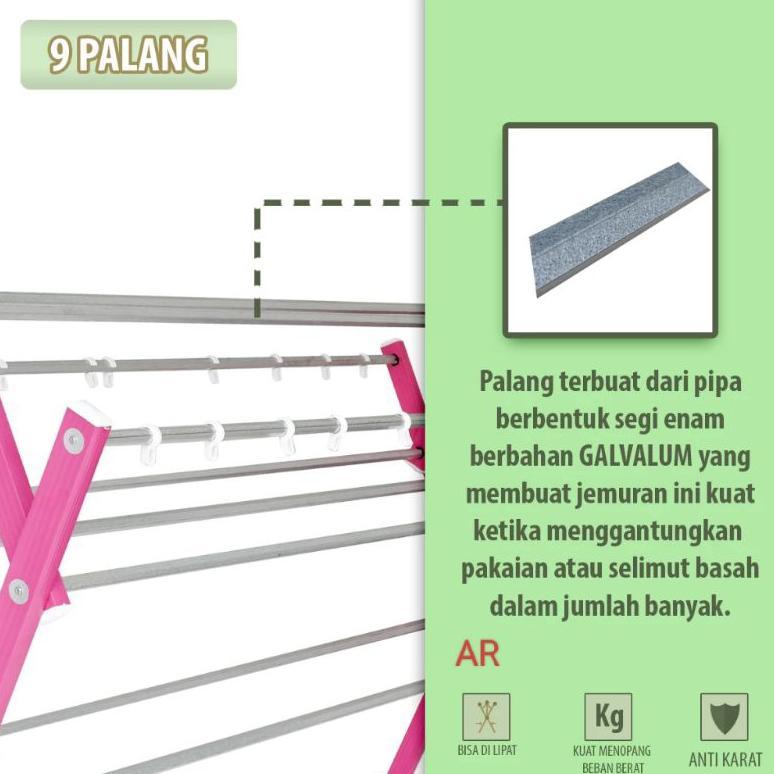 JEMURAN PAKAIAN / JEMURAN BAJU ALUMINIUM TIANG KECIL SEGI GALVALUM