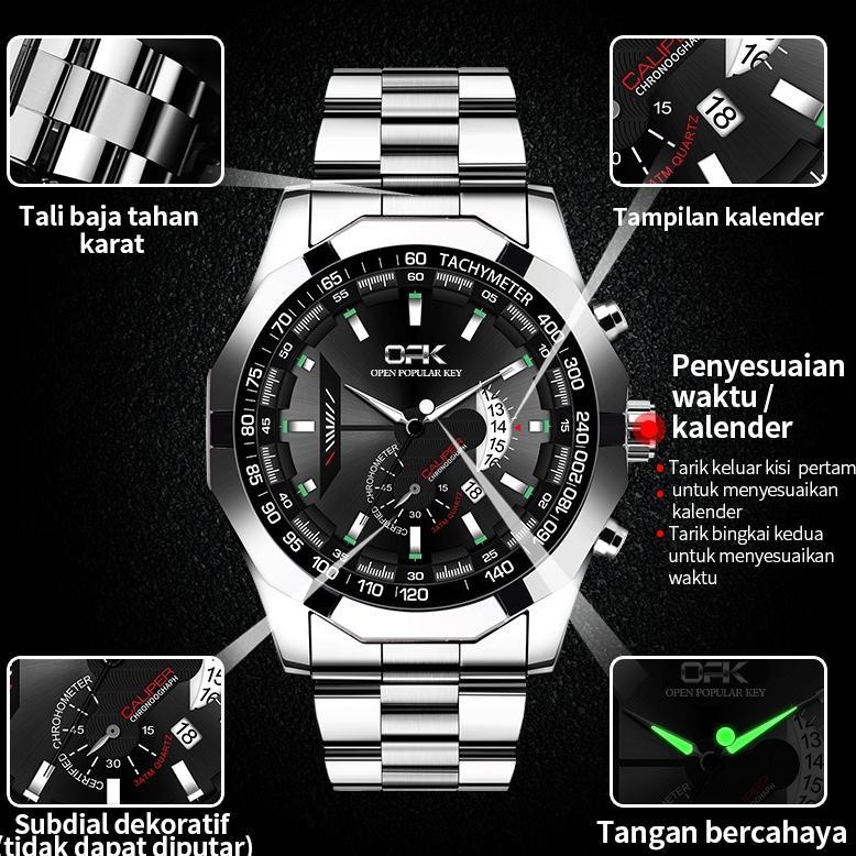 FAST DELIVERY OPK Jam Tangan Pria Anti Air Original Rantai Analog Chain Stainless Tahan Bisnis Kuars