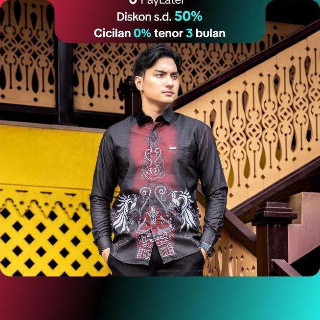 Laskala Batik Toba Kemeja Batik Pria Slimfit Lengan Panjang