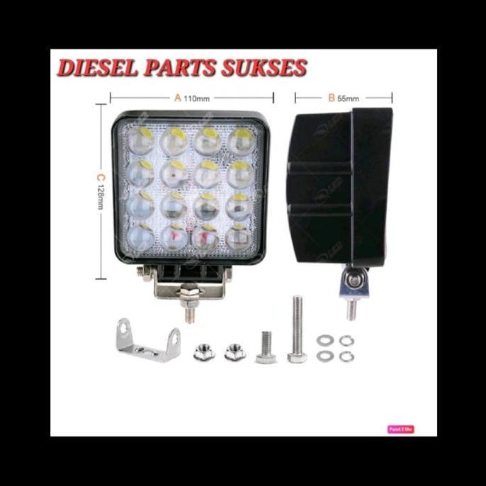 TERBARU LAMPU SOROT/ LAMPU KERJA/ LAMPU LED EXCAVATOR FORKLIFT WHELL LOADER LIUGONG XCMG XGMA 16LED 