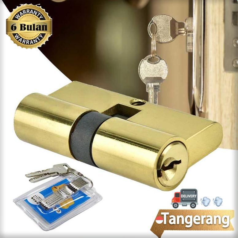 Silinder Kunci Pintu 65mm Cylinder Kunci Security Double Cylinder Computer Key