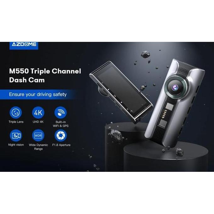 Azdome M550 4K 3 Camera Dashcam Wi-Fi GPS Kamera Mobil