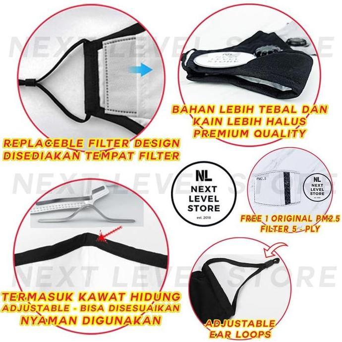 Masker Kain N95 Kn95 Filter Pm2.5 Katup Respirator (Free Filter) Kn95 Cotton Mask Original Sjcare