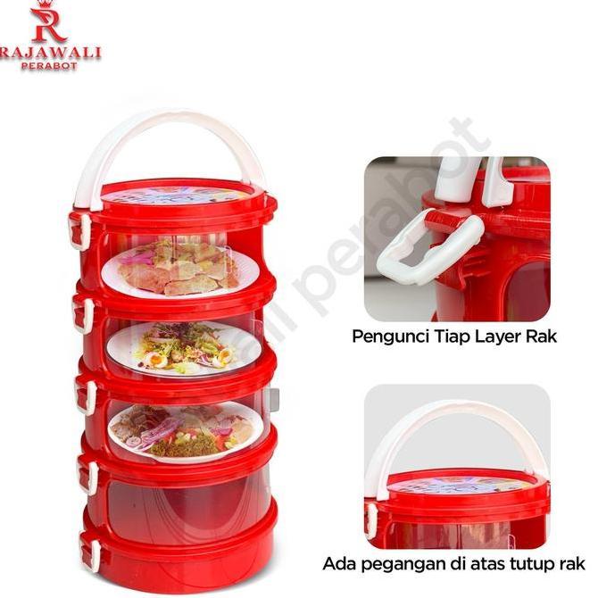 Wogena_store - Tudung Saji Susun 4 Rak Susun Penutup Makanan Transparan