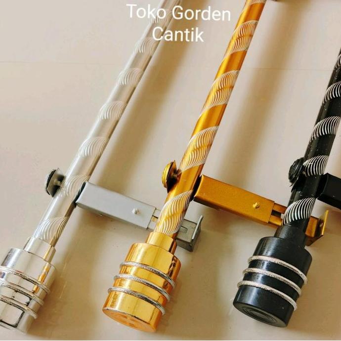 perangkat keras jendela BATANG GORDEN FULL SET TUTUP TABUNG UKURAN 50,60,75,100,125,150,175,200CM be