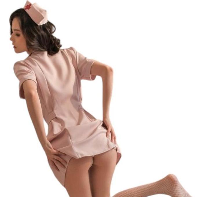 Set Lingerie Kostum Cosplay Perawat Wanita Seksi Hot Suster