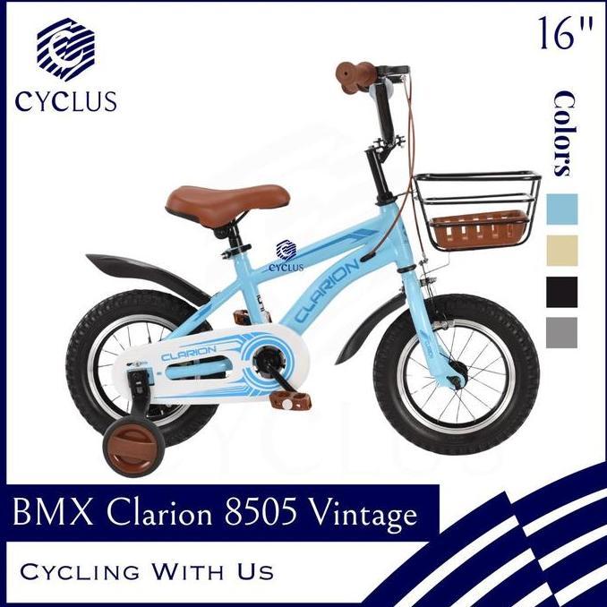 Sepeda Anak BMX Clarion 8505 Vintage Laki Perempuan 12 16 18 Inch Keranjang
