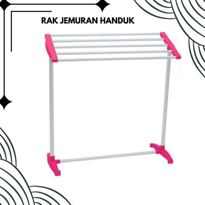 Rak Jemuran Handuk dan Pakaian Baju / Stainless Gantungan Laundry Bongkar Pasang Besi Pipa Plastik