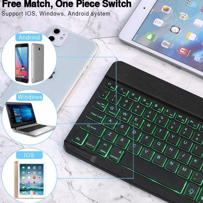 rohimjanuari - keyboard bluetooth backlight led rgb wireless keyboard silent universal bluetooth