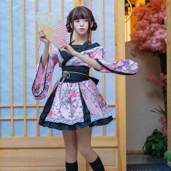 CC-20 black sailor yukata kimono lolita waloli cosplay costume kostum